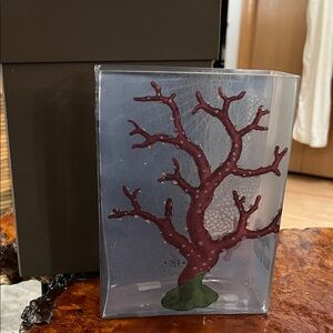 Fringe Studio Coral Rhino Transferware Rectangular Glass Vase